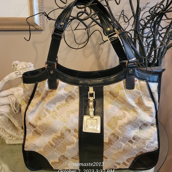 L.A.M.B. by Gwen Stefani Gold Glam Satchel Shoulder Tote Luxury Designer #551 - Picture 3 of 17